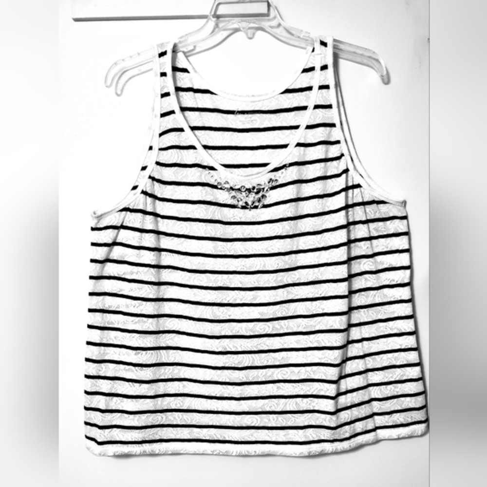 Lane Bryant Plus Size 24 Women's Embellished Summer Tank Top Romantic Lace